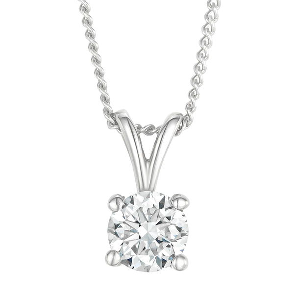 Chloe 0.33ct Lab Diamond Solitaire Necklace Pendant in 9K White Gold H/Si